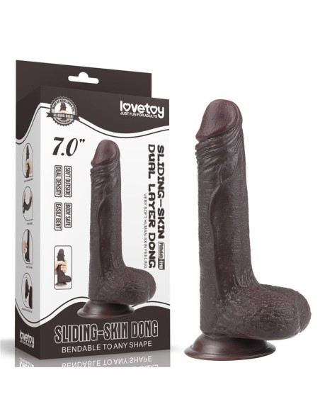 Dildo con Piel Retractil 7 Negro Dildo con Piel Retractil 7 Negro