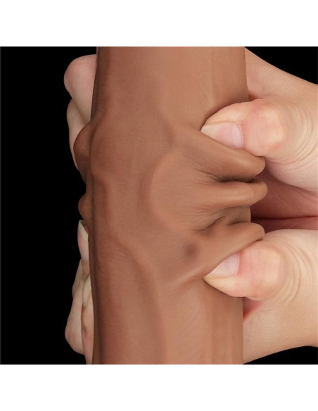 Dildo Dual Density Piel Desizante Retractil 115