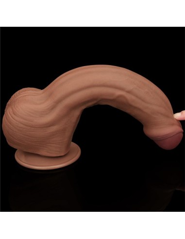 Dildo Dual Density Piel Desizante Retractil 115