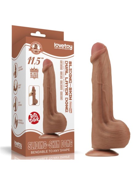 Dildo Dual Density Piel Desizante Retractil 115