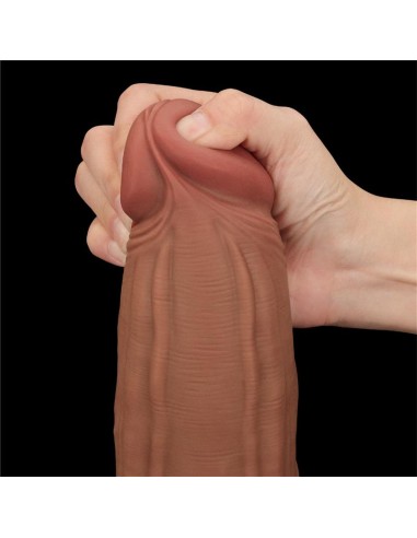 Dildo Dual Density Piel Deslizante Retractil 12