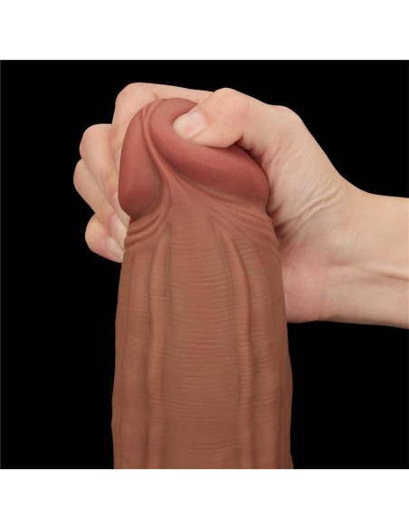 Dildo Dual Density Piel Deslizante Retractil 12