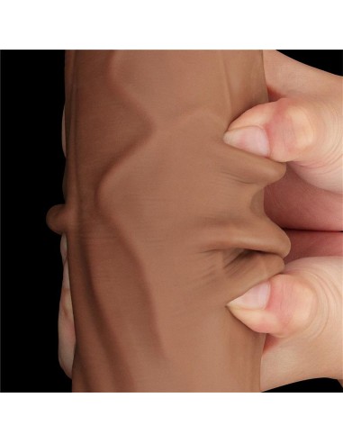 Dildo Dual Density Piel Deslizante Retractil 12