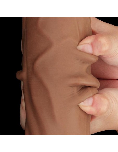 Dildo Dual Density Piel Deslizante Retractil 12