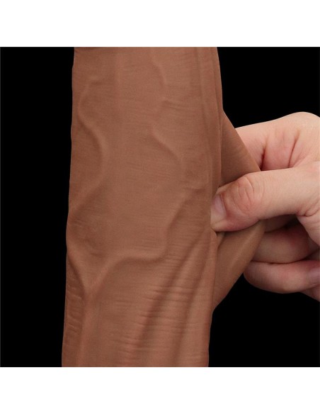 Dildo Dual Density Piel Deslizante Retractil 12