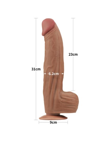 Dildo Dual Density Piel Deslizante Retractil 12