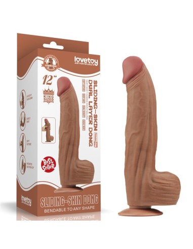 Dildo Dual Density Piel Deslizante Retractil 12