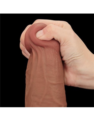 Dildo Dual Density Piel Deslizante Retractil 135