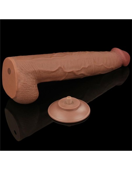 Dildo Dual Density Piel Deslizante Retractil 135