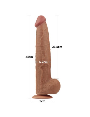 Dildo Dual Density Piel Deslizante Retractil 135