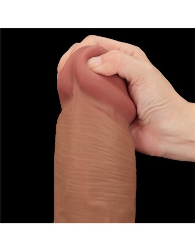 Dildo Dual Density Piel Deslizante Retractil 14