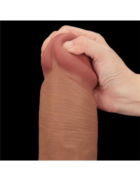 Dildo Dual Density Piel Deslizante Retractil 14