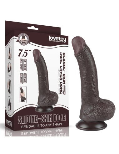 Dildo Dual Layer Piel Deslizante Retractil 75