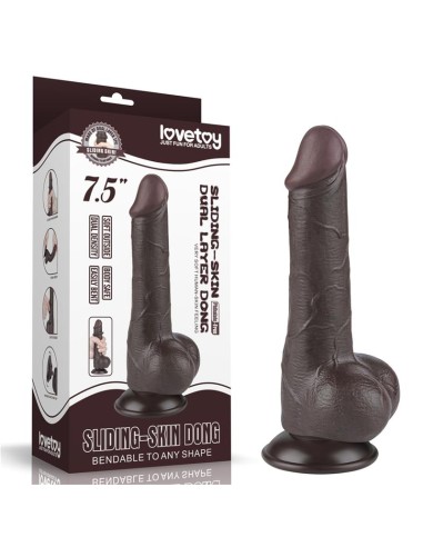 Dildo Dual Layer Piel Deslizante Retractil 75