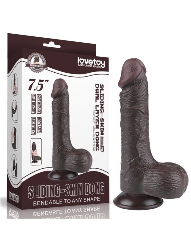 Dildo Dual Layer Piel Deslizante Retractil 75