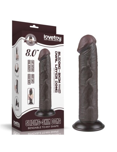 Dildo Dual Layer Piel Delizante Retractil 8