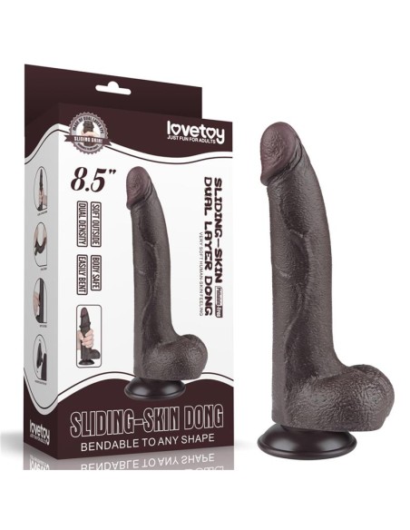 Dildo Dual Layer Piel Deslizante Retractil 85