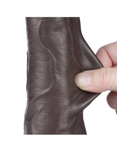 Dildo Dual Density Piel Deslizante Retractil 85