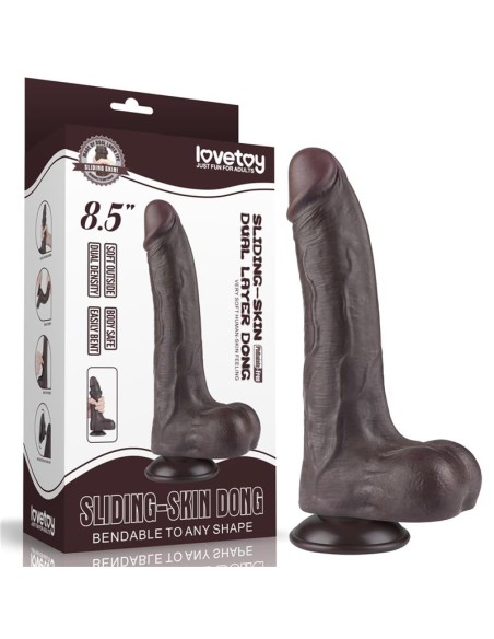 Dildo Dual Density Piel Deslizante Retractil 85