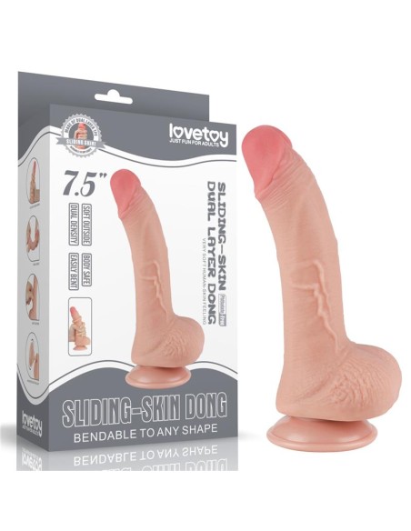 Dildo Dual Layer Piel Deslizante Retractil 75