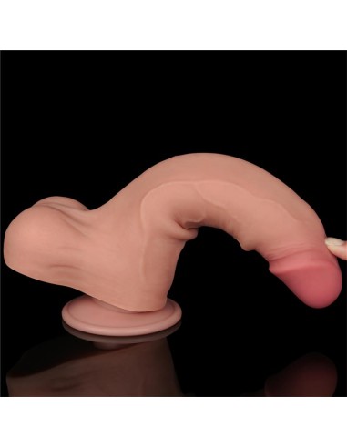 Dildo Dual Layer Piel Deslizante Retractil 85