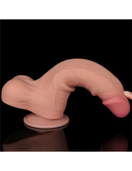 Dildo Dual Layer Piel Deslizante Retractil 85