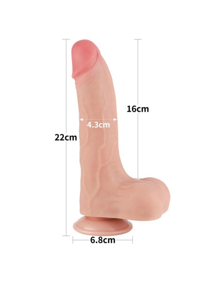 Dildo Dual Layer Piel Deslizante Retractil 85