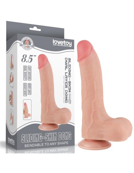 Dildo Dual Layer Piel Deslizante Retractil 85