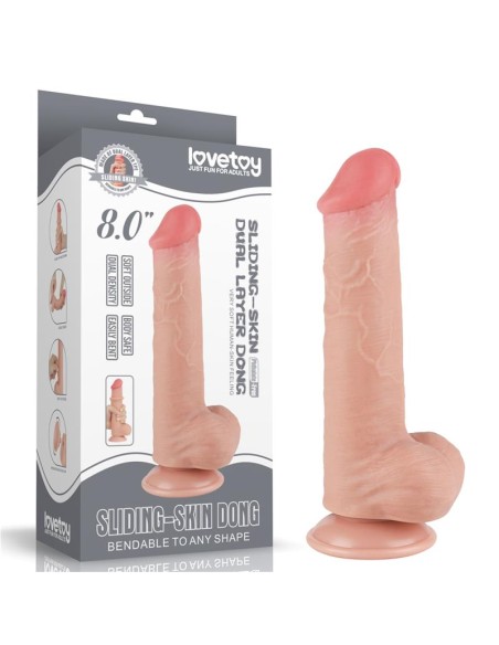 Dildo Dual Layer Piel Deslizante Retractil 8