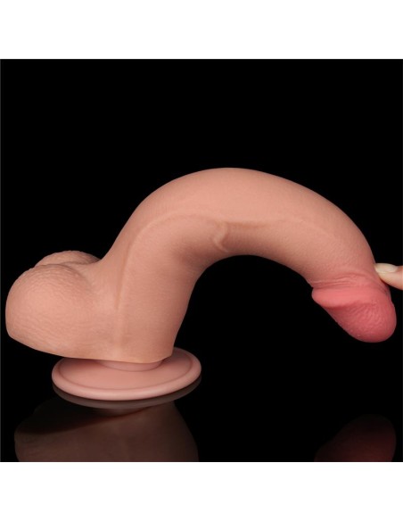 Dildo Dual Density Piel Deslizante Retractil 85
