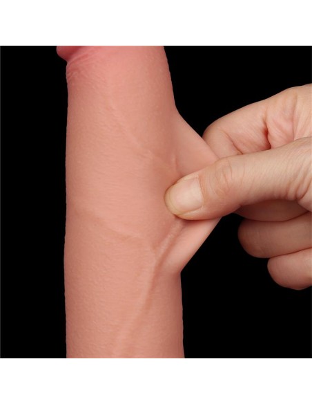 Dildo Dual Density Piel Deslizante Retractil 85