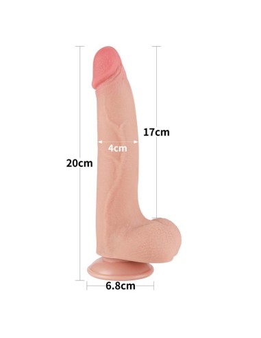 Dildo Dual Density Piel Deslizante Retractil 85