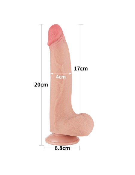 Dildo Dual Density Piel Deslizante Retractil 85