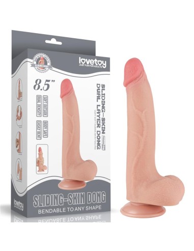 Dildo Dual Density Piel Deslizante Retractil 85