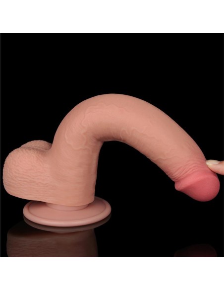 Dildo Dual Density Piel Deslizante Retractil 9