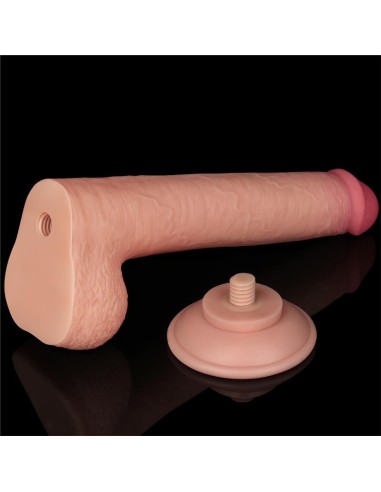 Dildo Dual Density Piel Deslizante Retractil 9