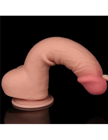 Dildo Dual Density Piel Deslizante Retractil 95