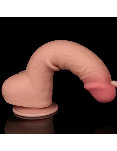 Dildo Dual Density Piel Deslizante Retractil 95