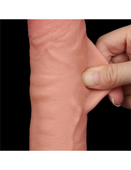 Dildo Dual Density Piel Deslizante Retractil 95