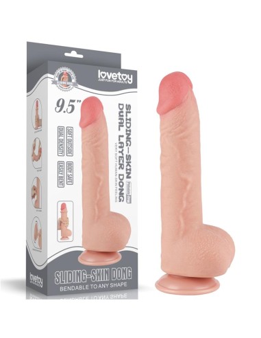 Dildo Dual Density Piel Deslizante Retractil 95