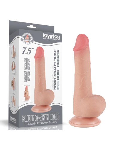 Dildo Dual Layer Piel Deslizante Retractil 75