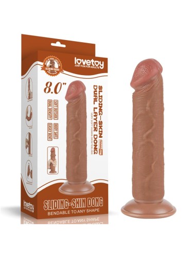 Dildo con Piel Retractil 8 Bronceado