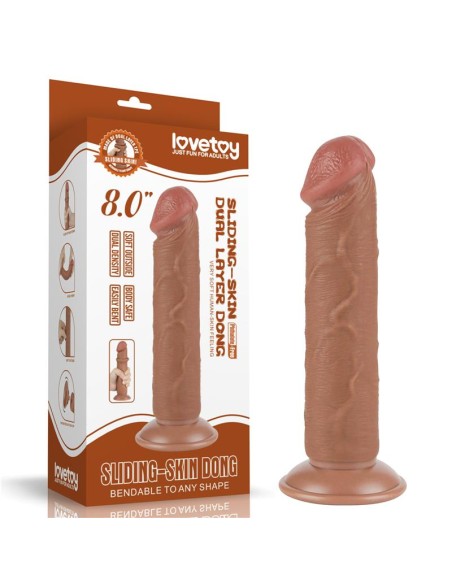 Dildo con Piel Retractil 8 Bronceado