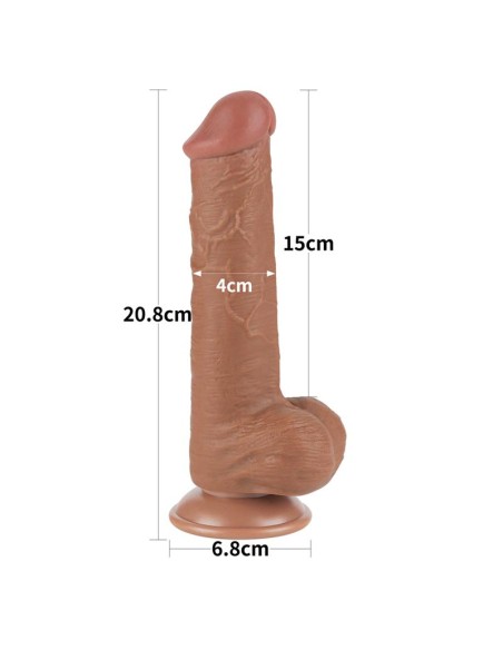 Dildo con Piel Retractil Skin 8 Bronceado