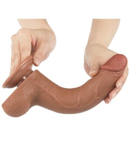 Dildo con Piel Retractil 85 Bronceado 2