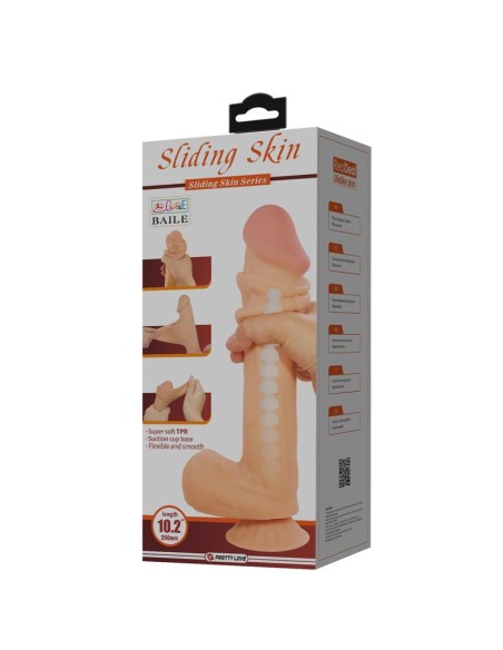 Dildo Realista Piel Deslizante Retractil 26 cm