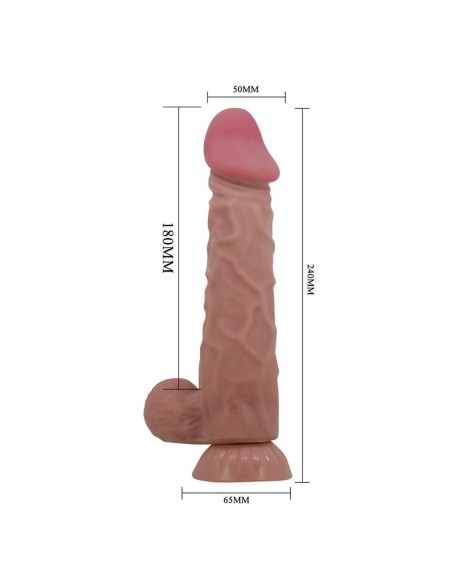 Dildo Realista Piel Deslizante Retractil 24 cm