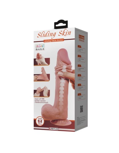 Dildo Realista Piel Deslizante Retractil 24 cm