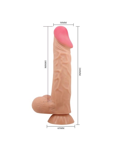 Dildo Realista Doble Densidad Piel Deslizante Retractil 24 cm