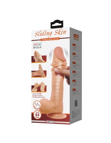 Dildo Realista Doble Densidad Piel Deslizante Retractil 24 cm